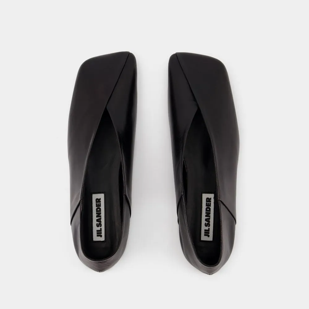 JIL SANDER Elegant Black Ballerina Sandals for Women