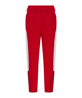 Kids knitted tracksuit pants | Red/White