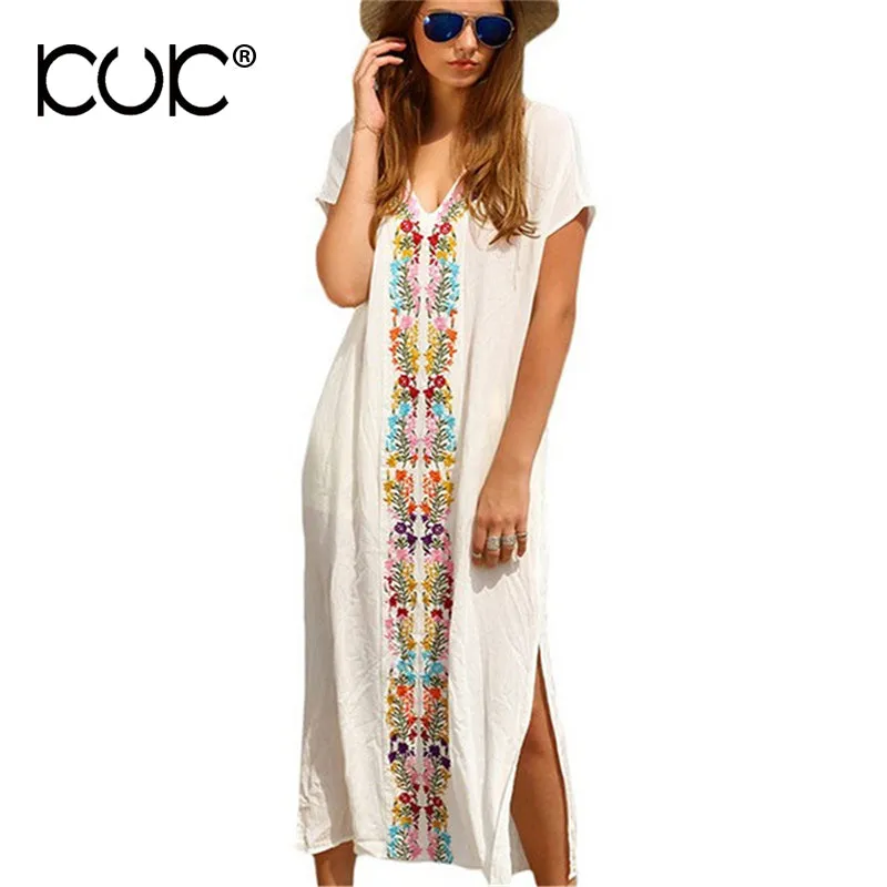 Kuk Bohemian Chic Long Summer Beach Dress Tunic