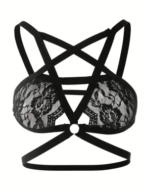 Lace Pentagram Harness Bra