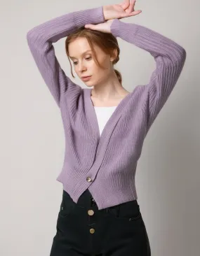 Lilac Fuzzy Cardigan