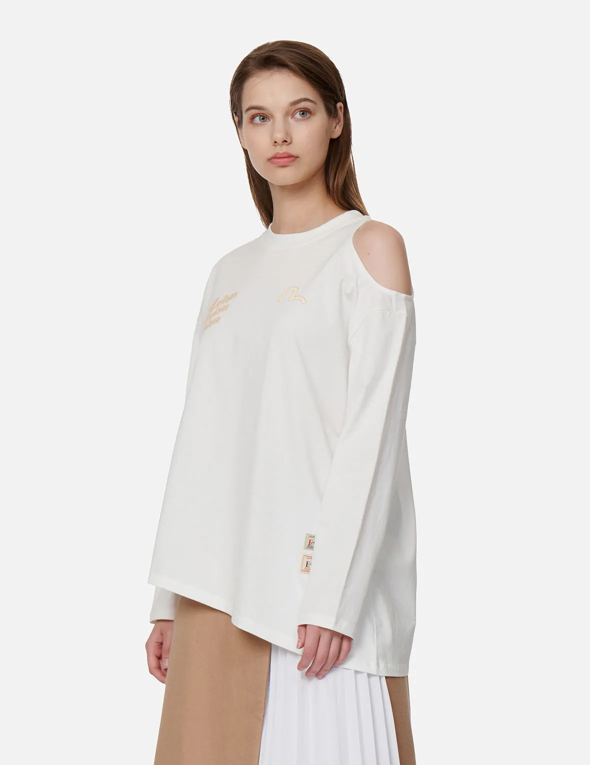 Logo Print One-shoulder Cut-out T-shirt