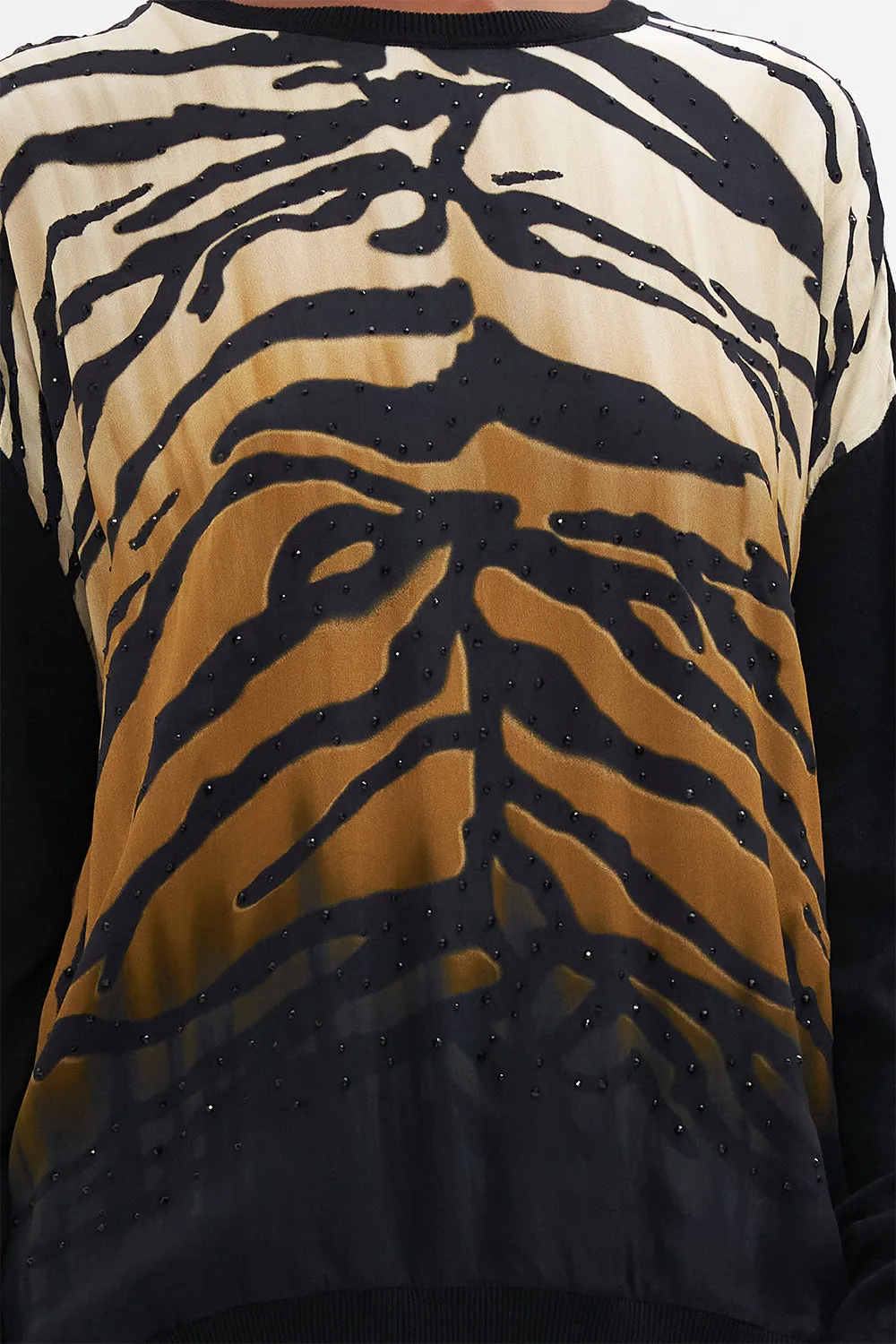 LONG SLEEVE JUMPER WITH PRINT FRONT TAME MY TIGER