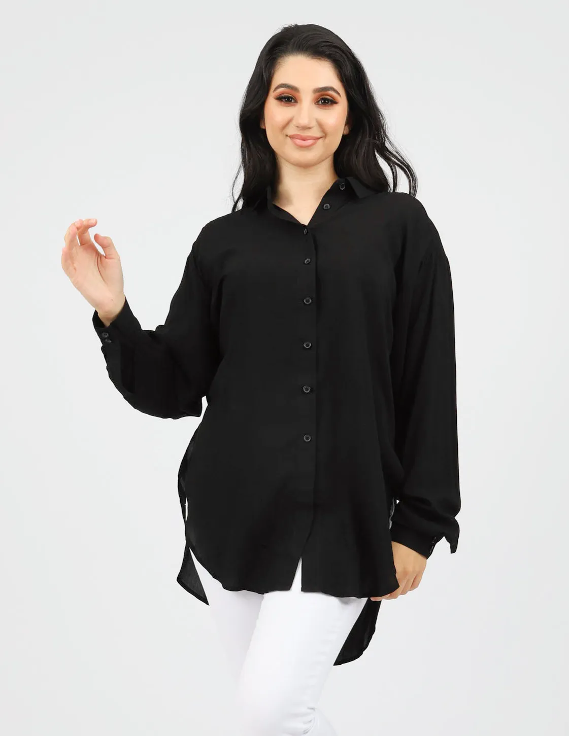 Loop Button Basic Blouse