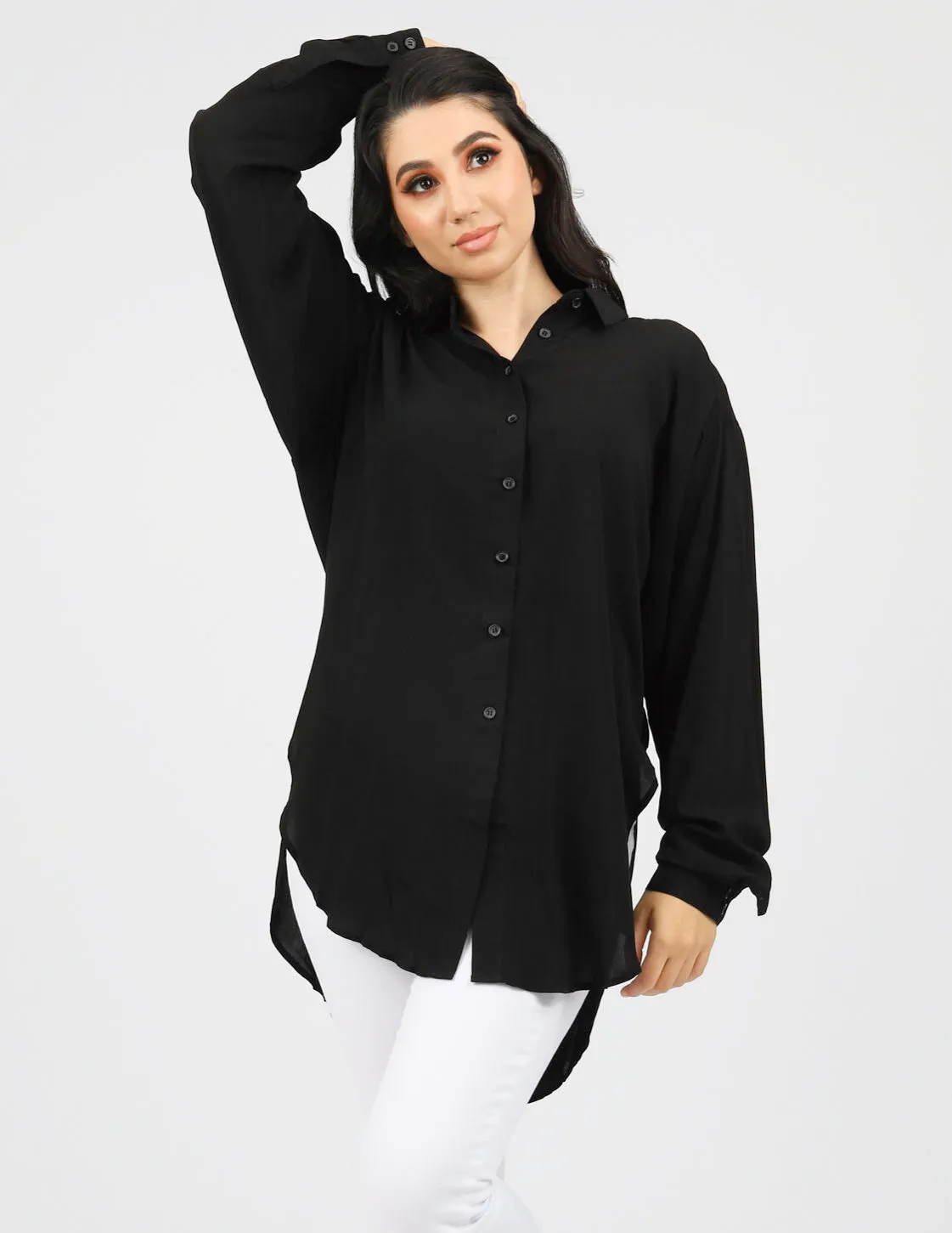 Loop Button Basic Blouse