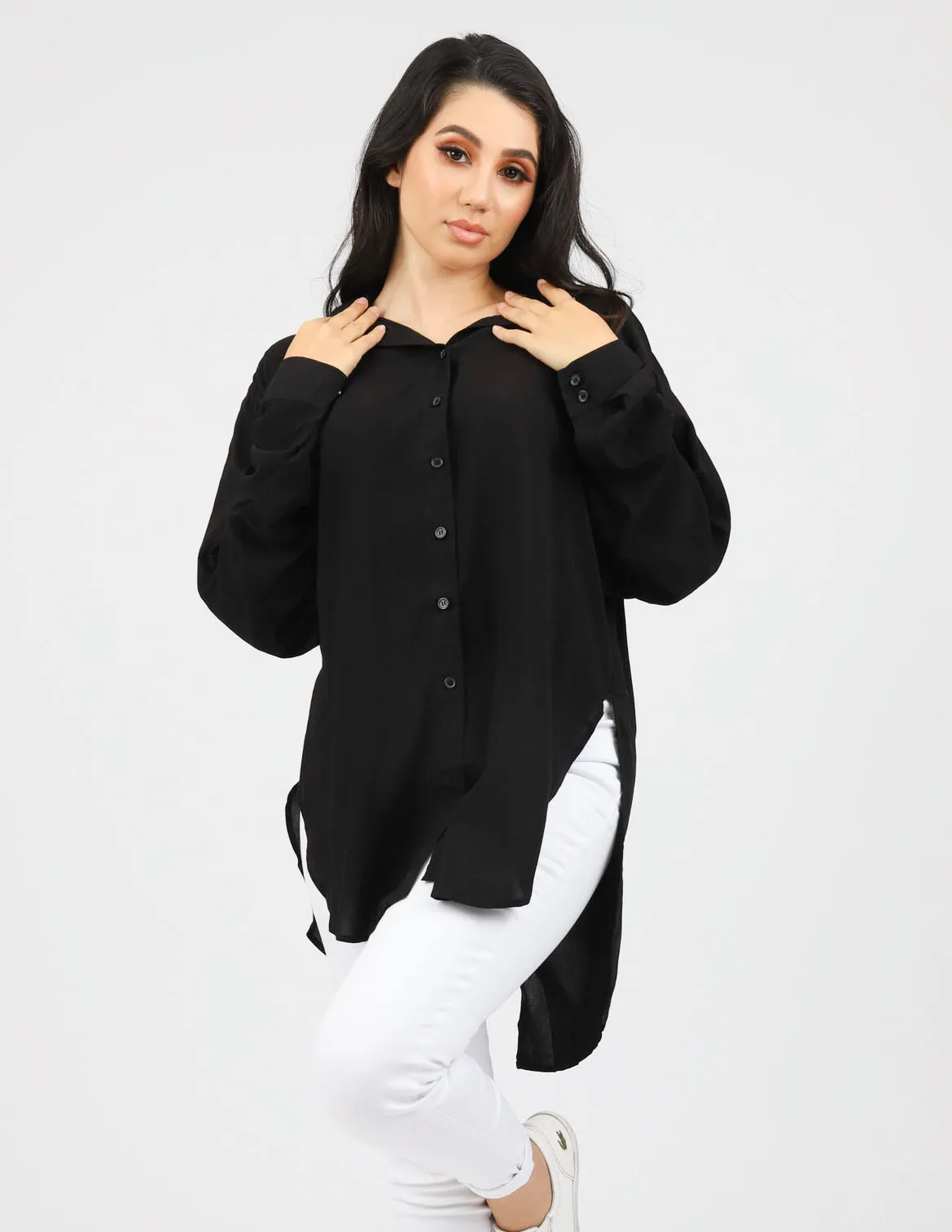 Loop Button Basic Blouse