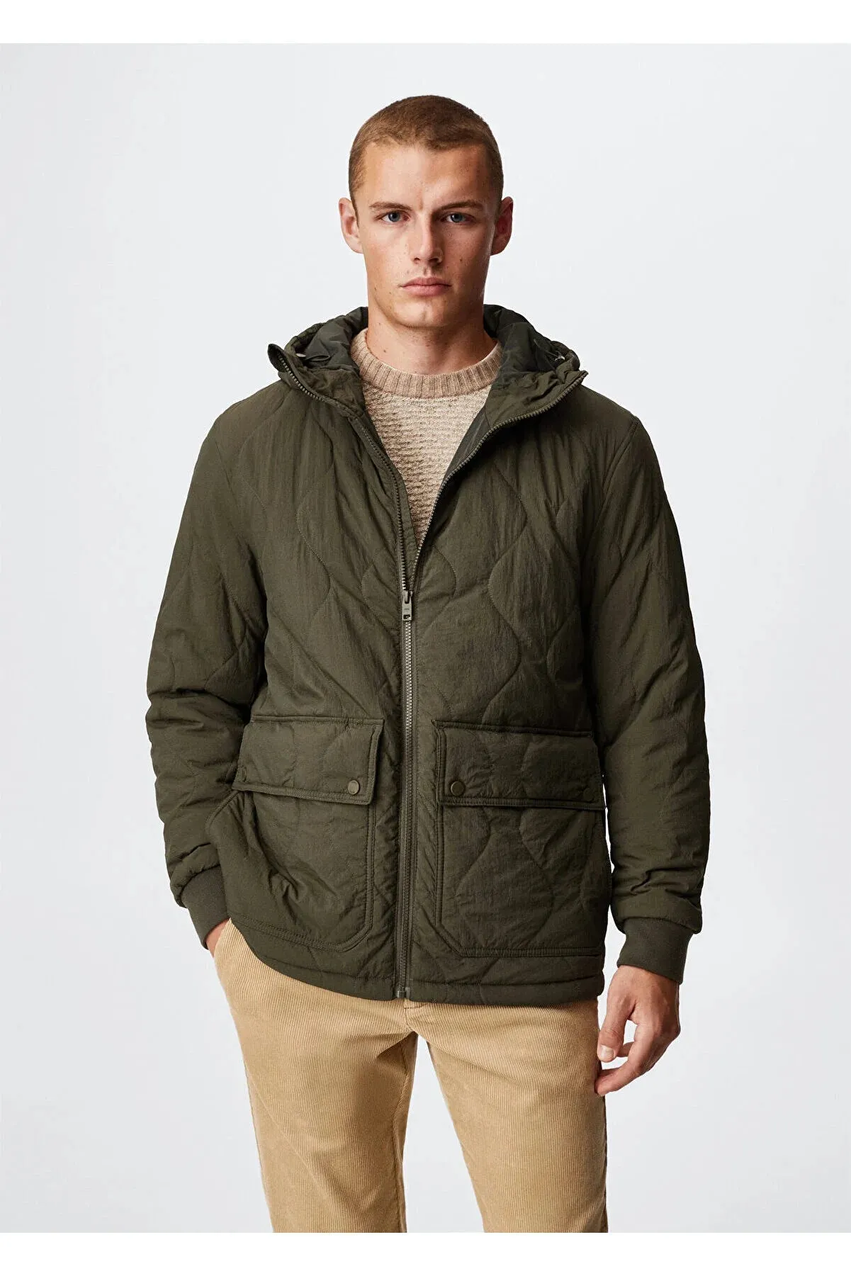 Mango Men's Dark Khaki Jacket