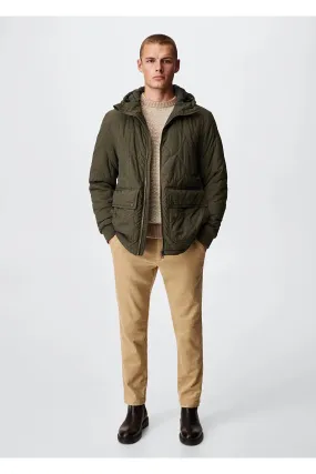 Mango Men's Dark Khaki Jacket