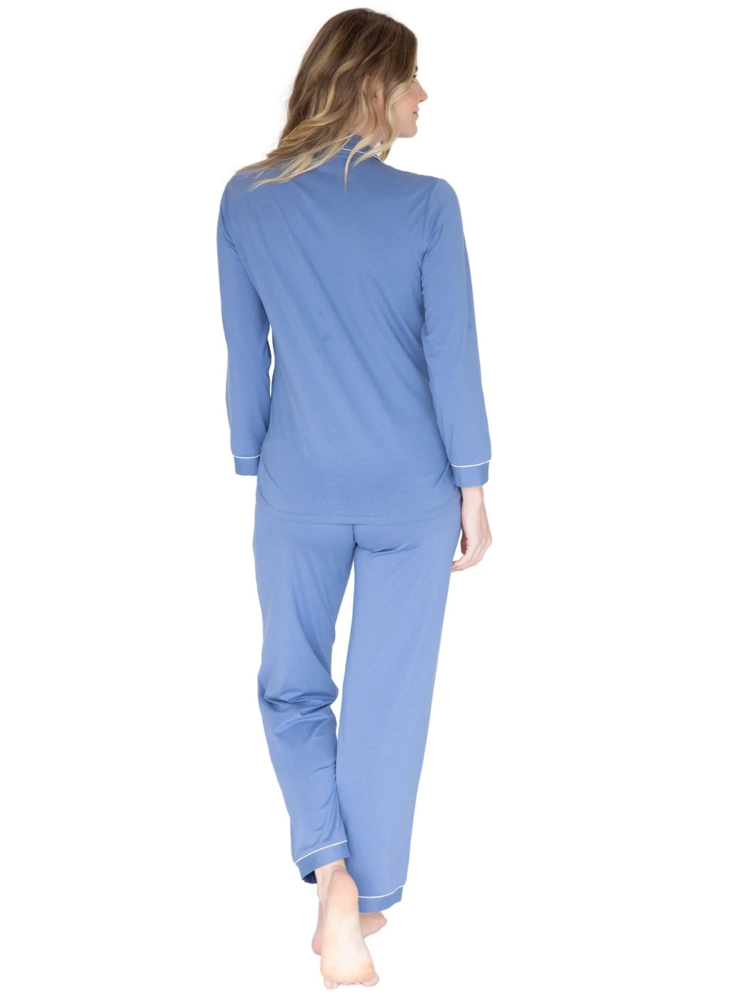 Maternity & Nursing Long Sleeve Pyjama Set - Blue