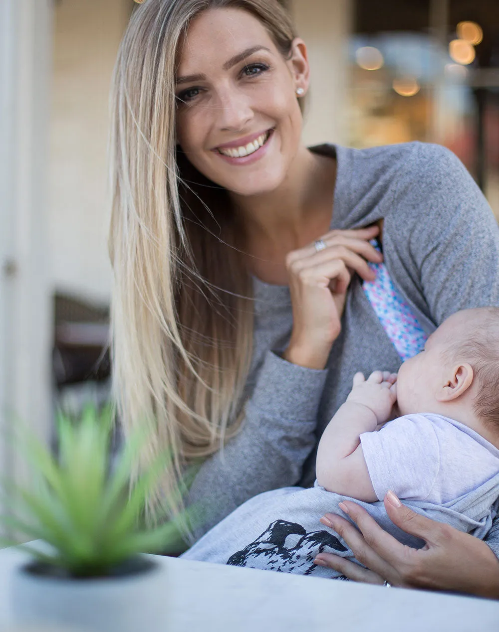 Maternity Top - Crew Neck Jumper Grey