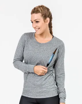 Maternity Top - Crew Neck Jumper Grey