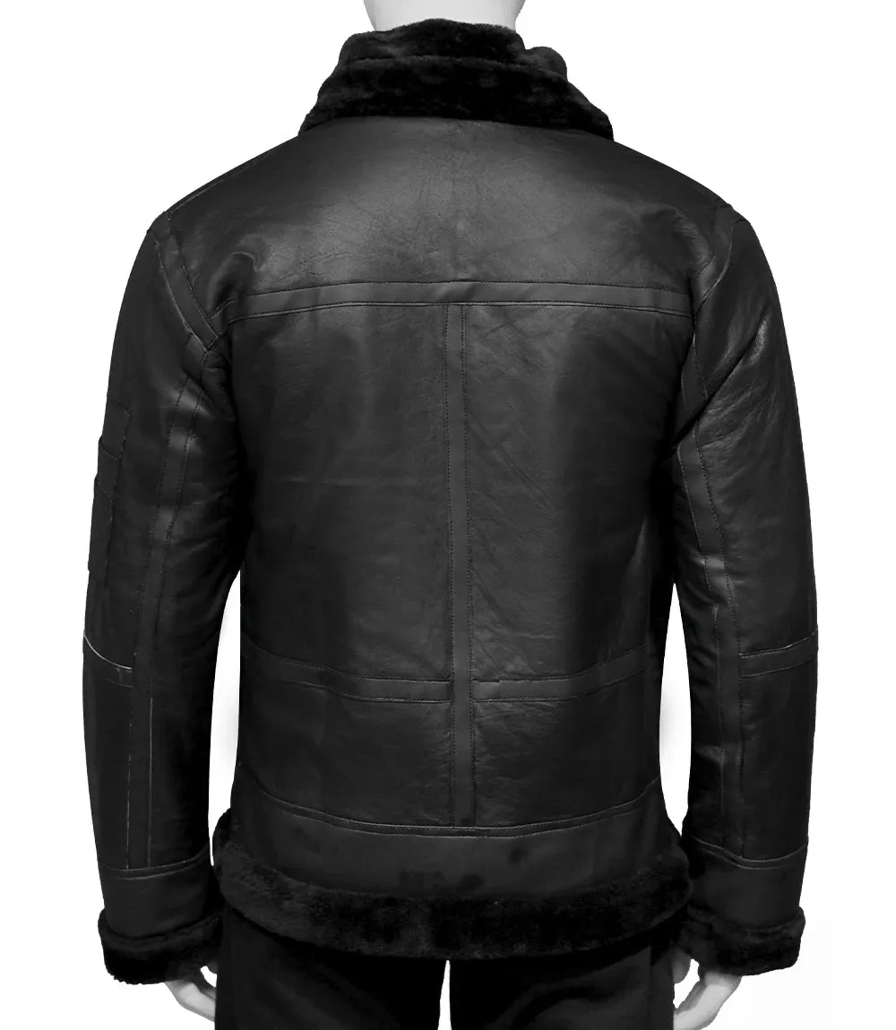 Mens Black Shearling Jacket