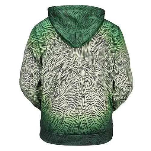 Men's Fall Winter 3D Animals Printing Hoodies Casual Fashion Polyester Sport Sweatshirt