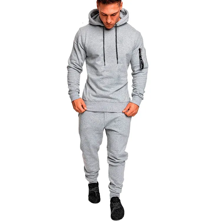 Men‘s Sports Casual Camouflage Pullover Hoodies Joggers Two Pice Set