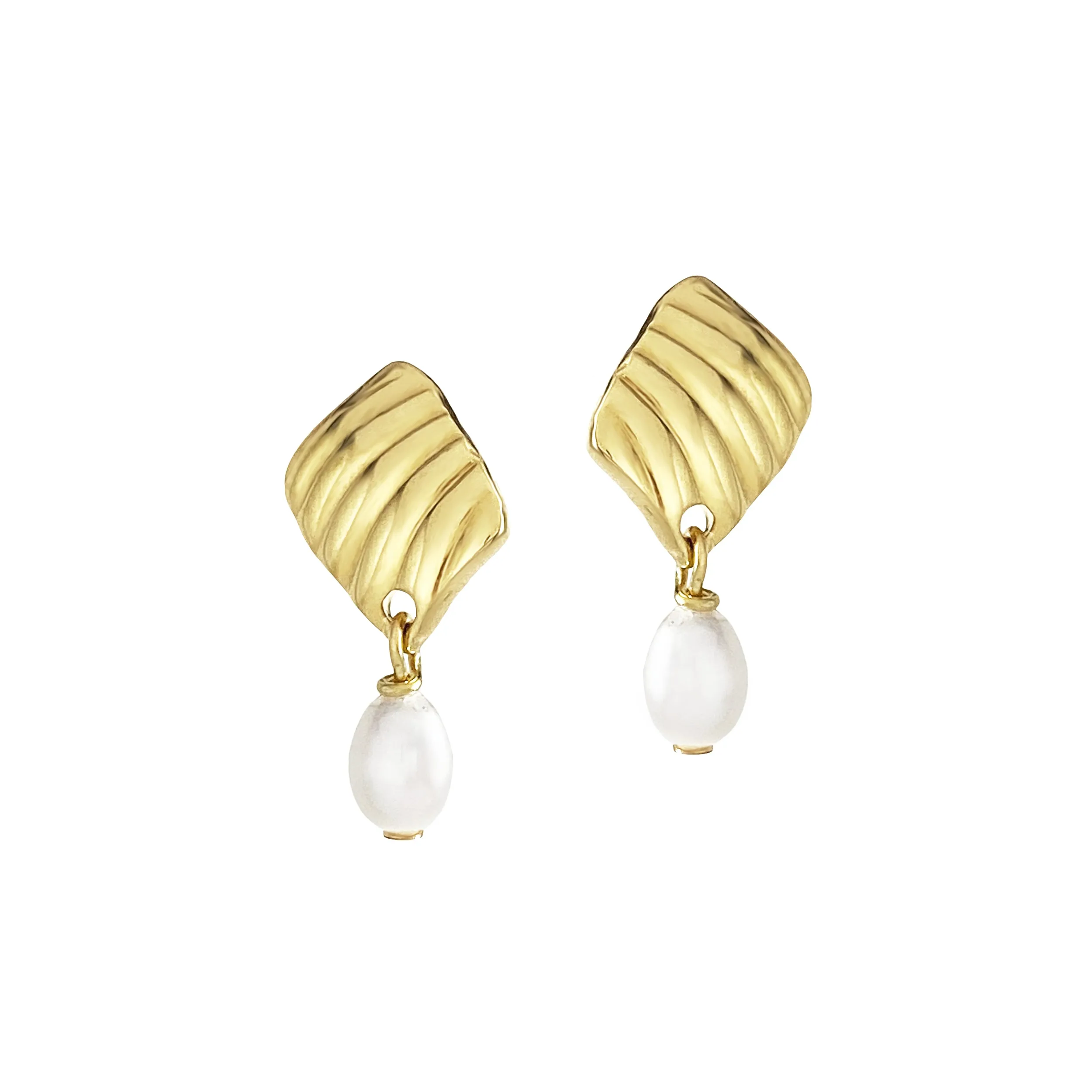 Mini Sunray Pearl Studs - Gold