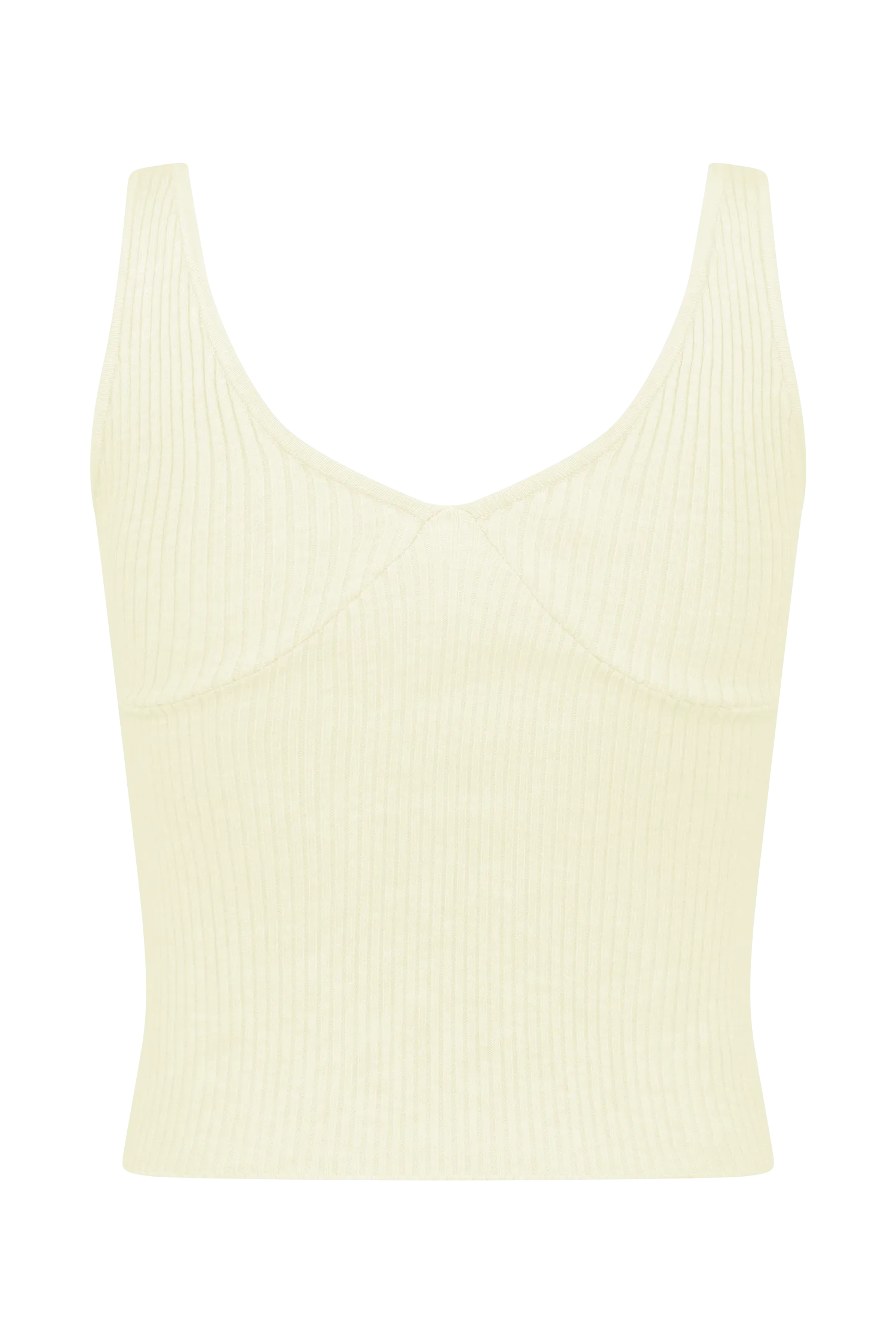 Natalya Ribbed Knit Cami Top - Ivory