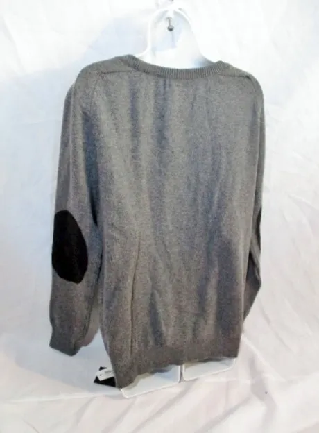 NEW NWT SAINT LAURENT PARIS CASHMERE Sweater Elbow Patch S GRAY Womens