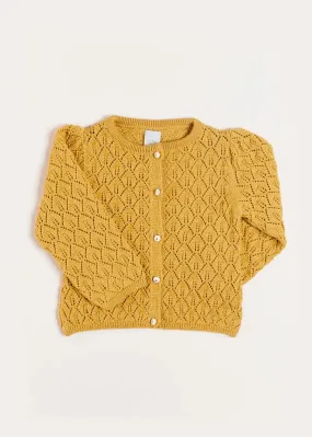 Openwork Cardigan in Mustard (6mths-10yrs)