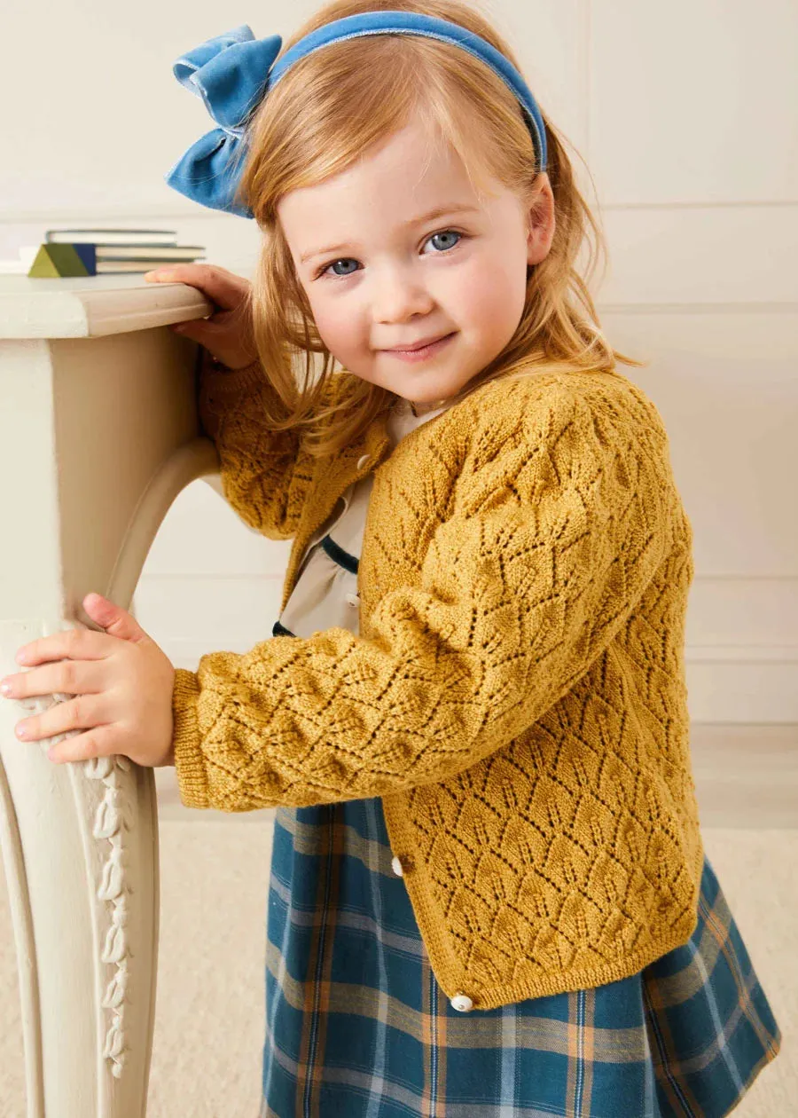 Openwork Cardigan in Mustard (6mths-10yrs)