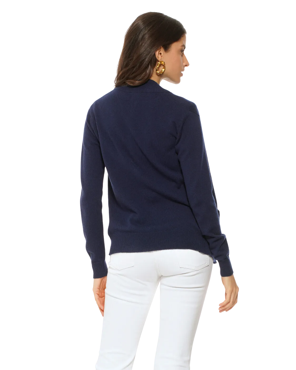 Oprah Daily - Women's Cashmere Zip Cardigan Blue