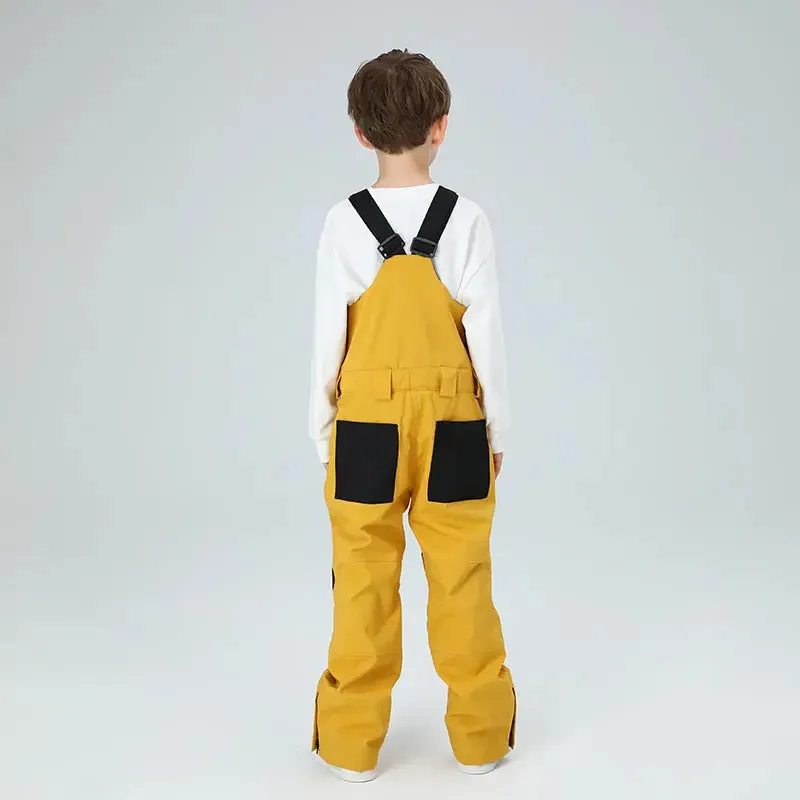 Outdoor Boys Colorblock Ski Overalls Snow Bibs Pants