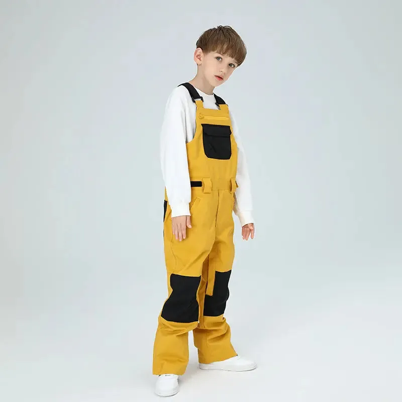 Outdoor Boys Colorblock Ski Overalls Snow Bibs Pants