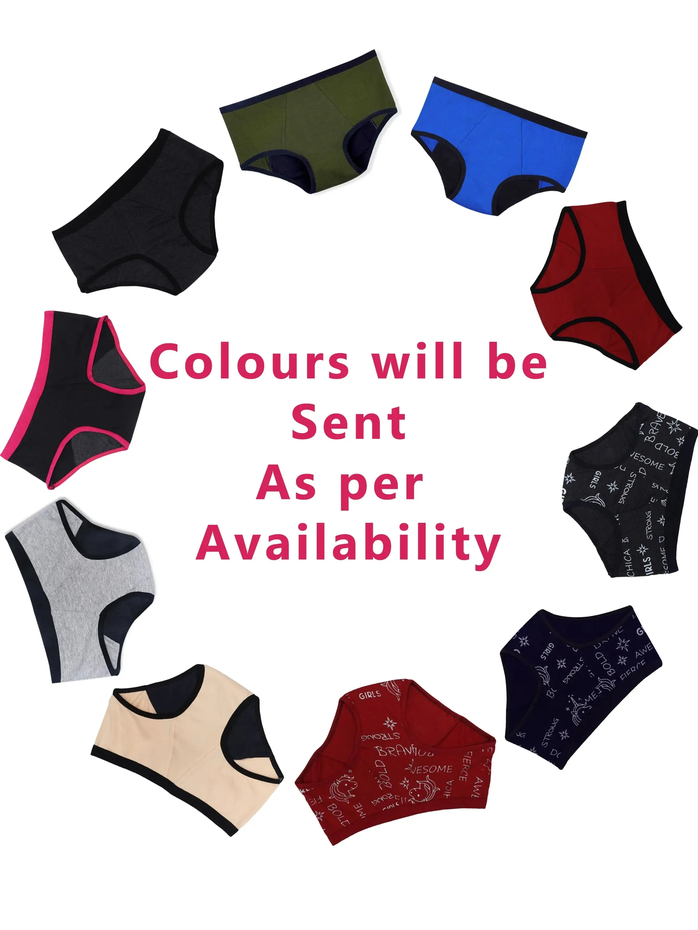 Period Panties | No Pad Needed | Rash Free | Leakproof | Reusable | Grey, Black & Rainbow Print Period Panty