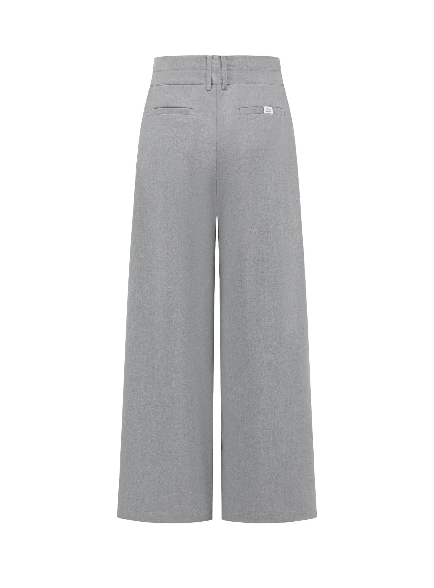 Pleated Wide-Leg Trousers in Grey