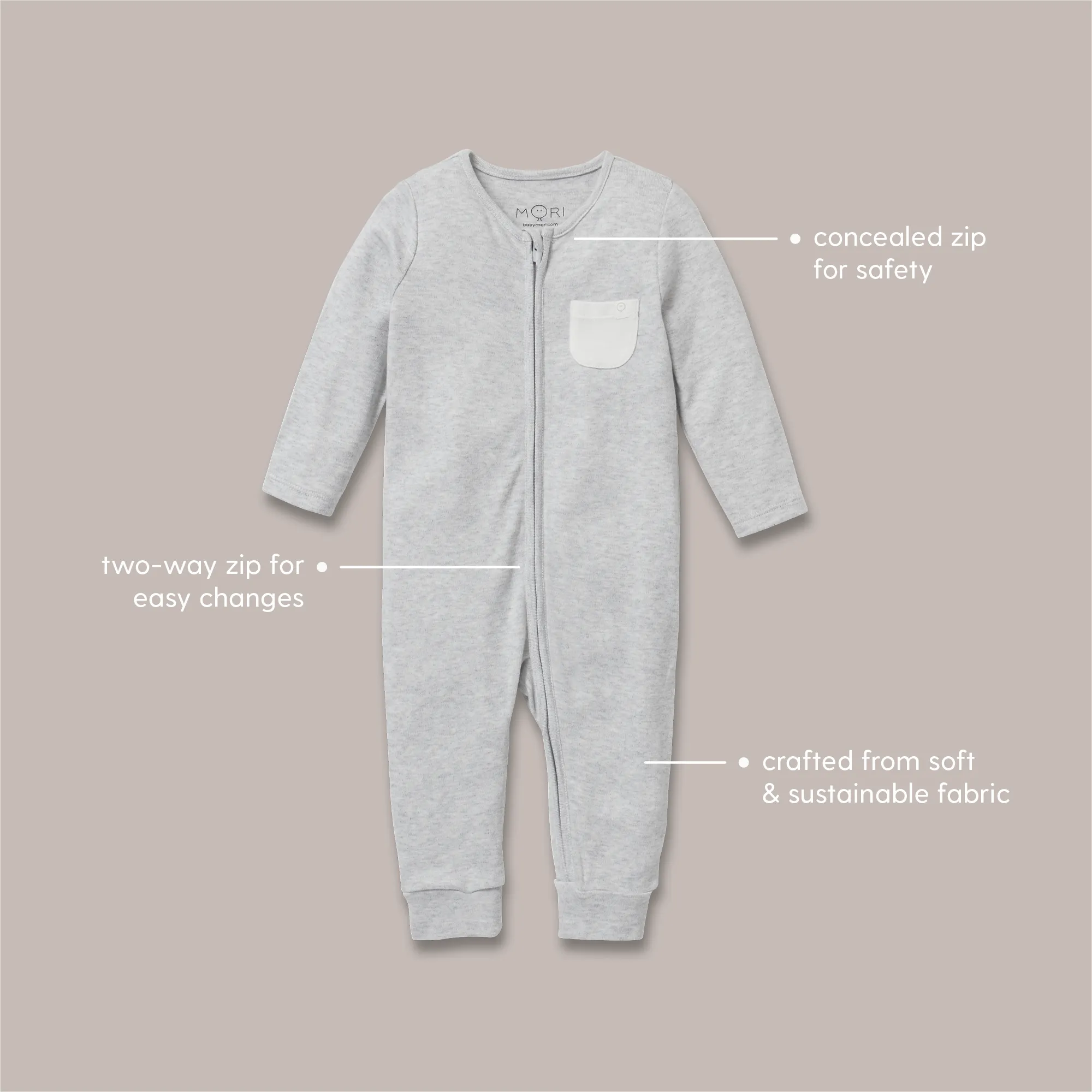 Pointelle Clever Zip Romper