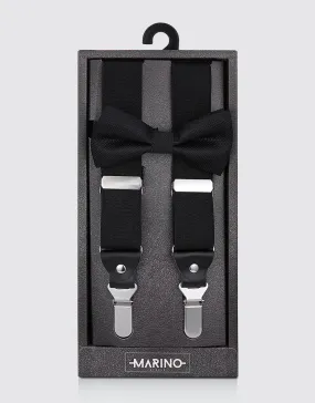 Polyester Clipped Suspender Bow Tie