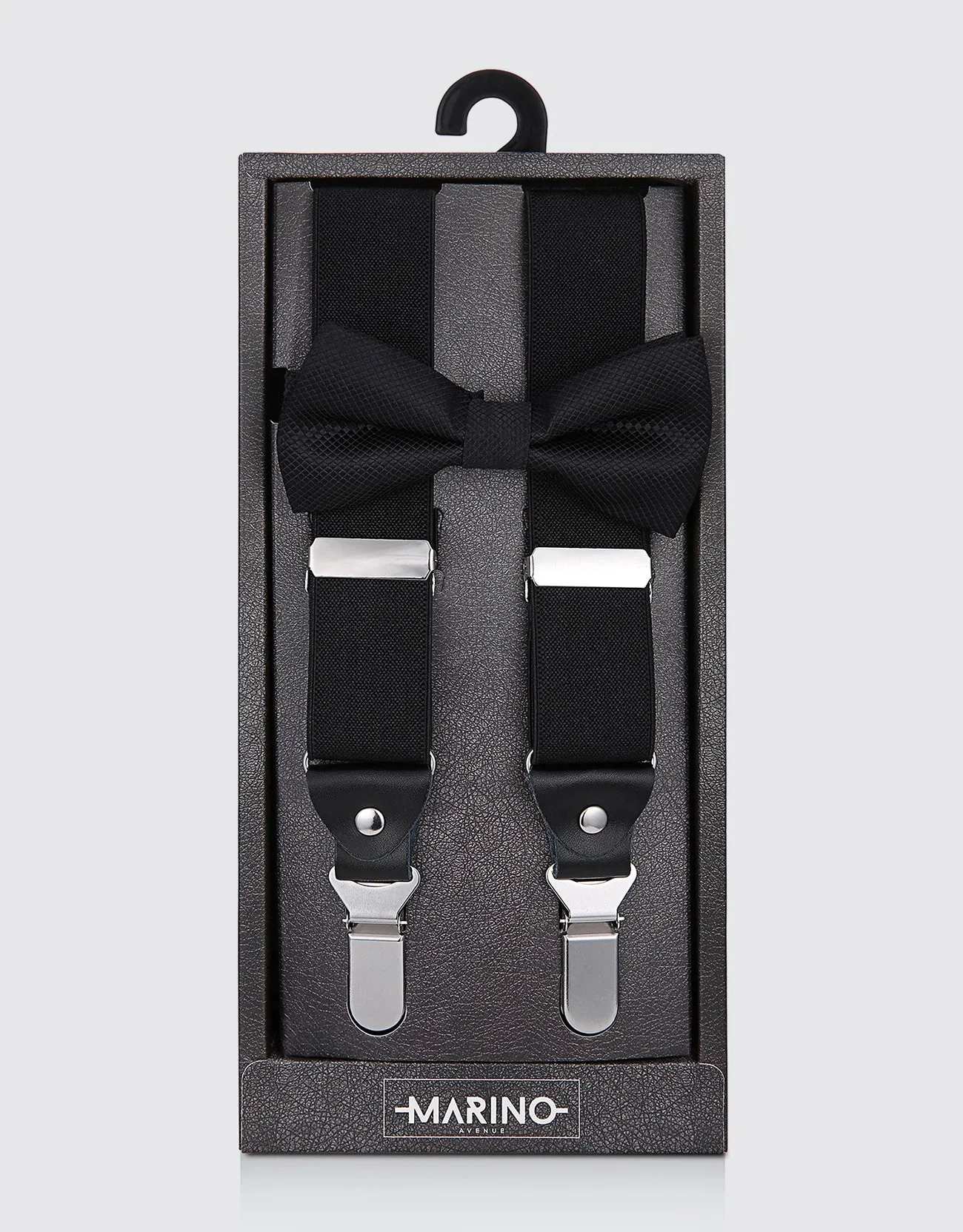 Polyester Clipped Suspender Bow Tie