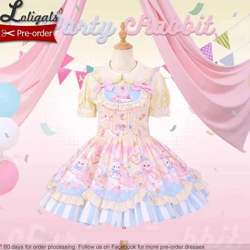 Pre-order Cute Lolita JSK Dress Sweet Printed Party Dress by Mewroco ~ Party Rabbit