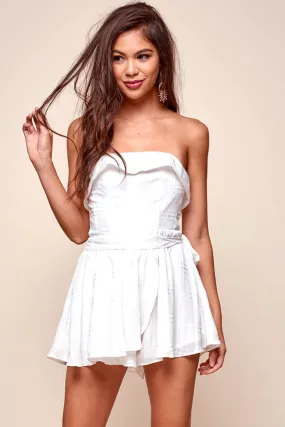 Quin Daytime Strapless Romper White