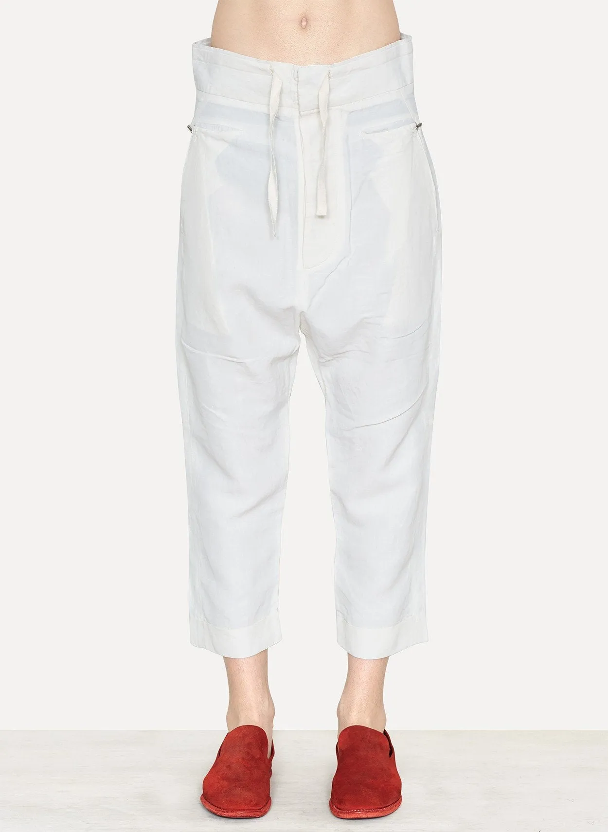 Raw White Viscose Linen Pant Pyjama