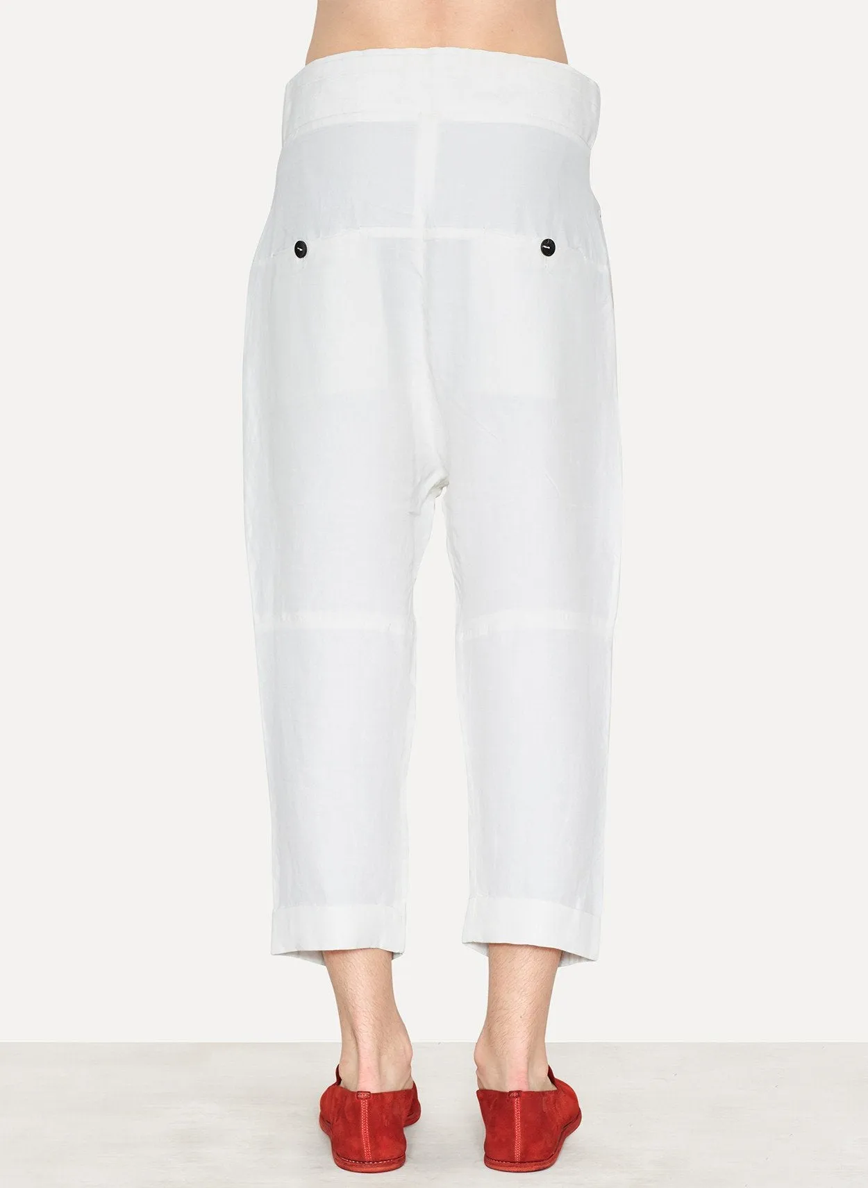 Raw White Viscose Linen Pant Pyjama