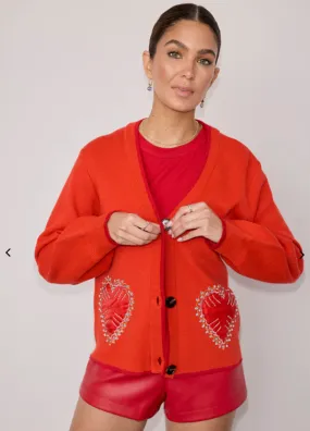 Red Heart Cardigan (Red)