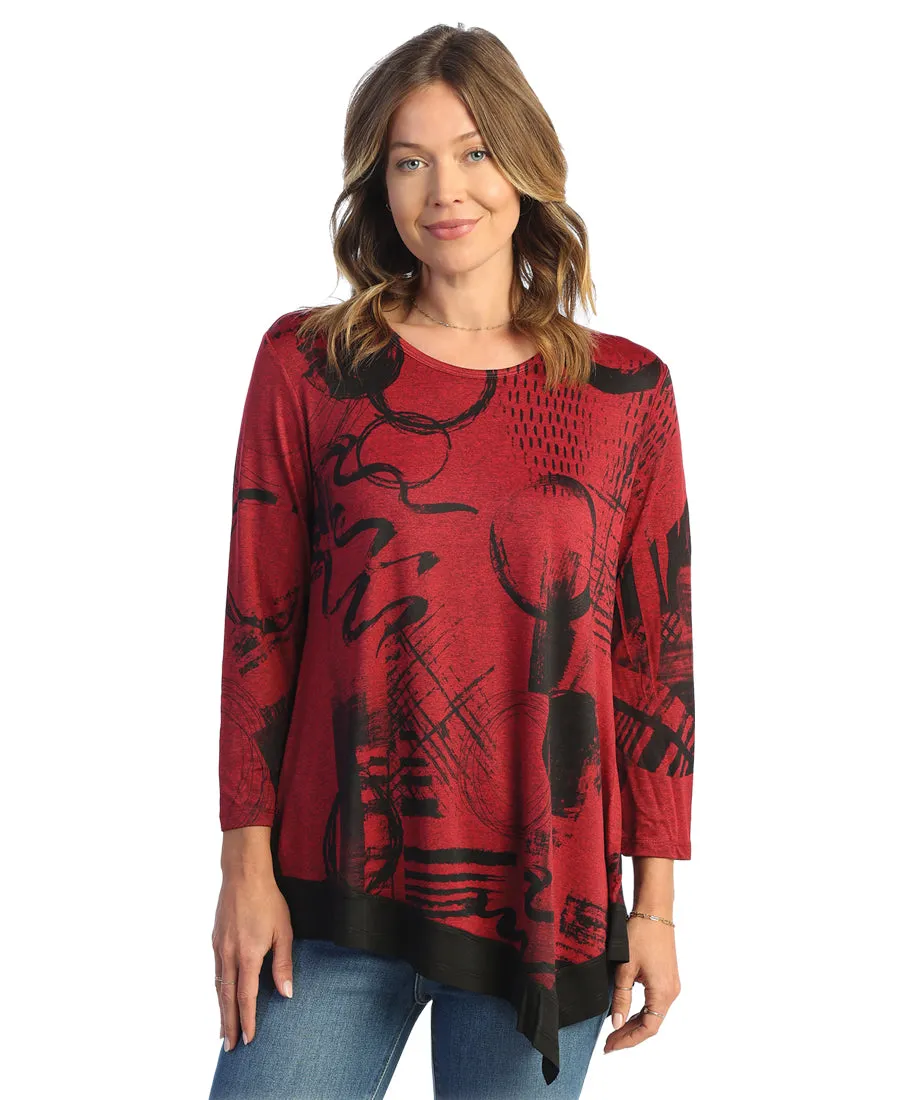 Red Jazzy Slinky Knit Tunic