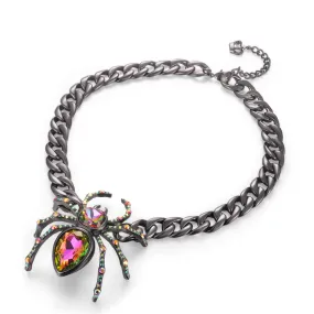 Shimmering Spider Necklace