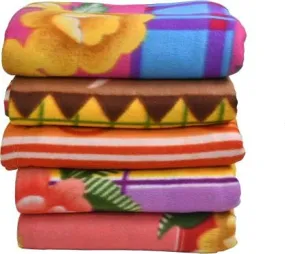 SHIVAAN HOME FURNISHING Printed Single AC Blanket Set of Five (Polyester, Multicolor)