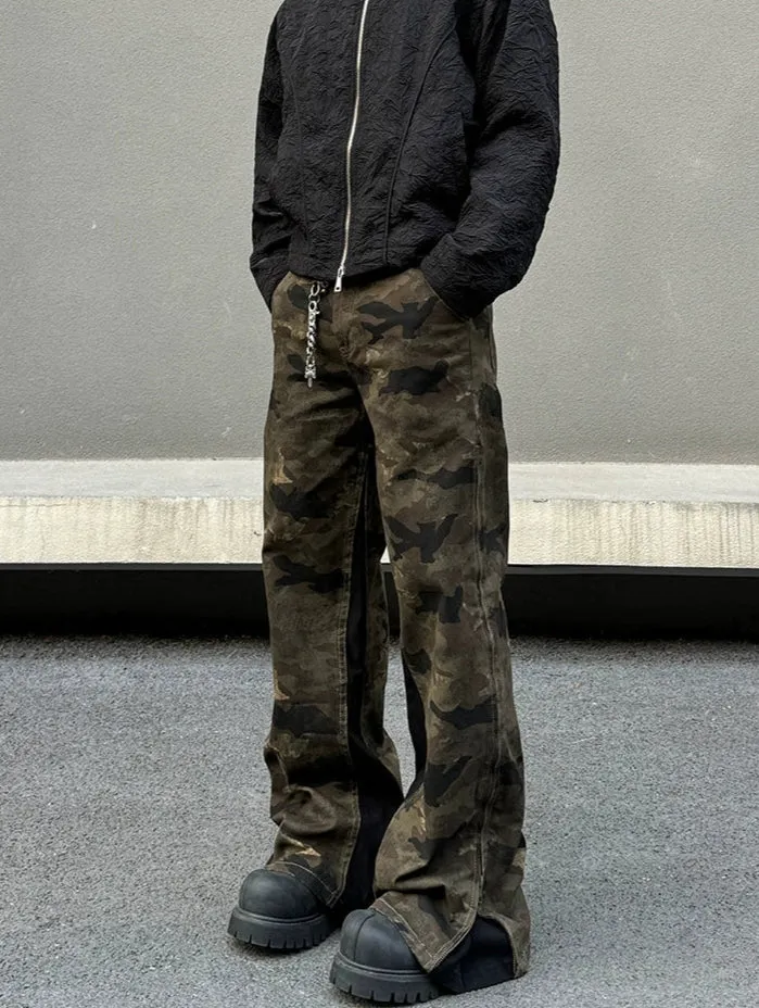 Side Zipper Camouflage Pants