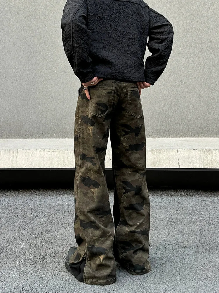 Side Zipper Camouflage Pants