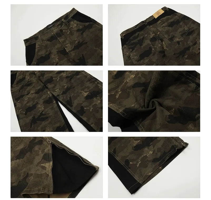 Side Zipper Camouflage Pants