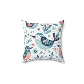 Snow Bird - Spun Polyester Square Pillow