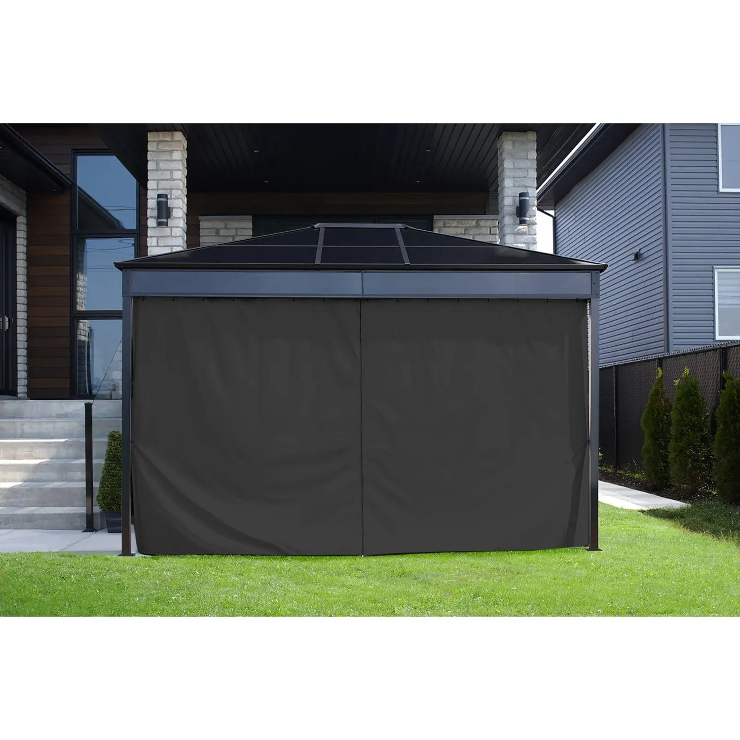 Sojag | Diani Black Polyester Curtains 10 ft. x 12 ft.