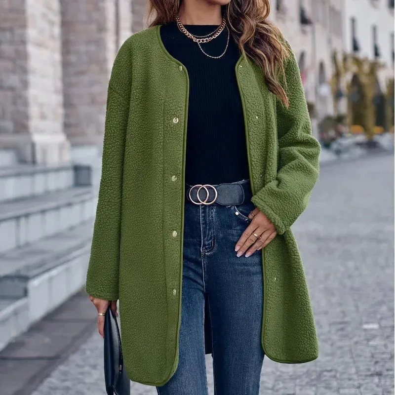 Solid Color Long Sleeve Casual Formal Autumn Winter Fashion Coats