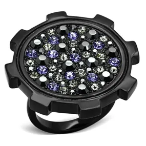 Stainless Steel Ring Top GRD Crystal Multi TK1296 for Women Style BlackIon