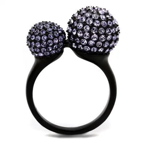 Stainless Steel Ring Top GRD Crystal Multi TK2285 for Women Style BlackIon