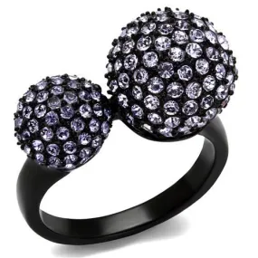 Stainless Steel Ring Top GRD Crystal Multi TK2285 for Women Style BlackIon