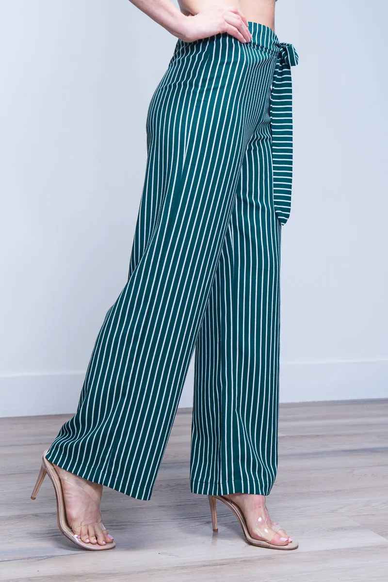 Straight Cut Striped Dressy Pants* (SJ4169)