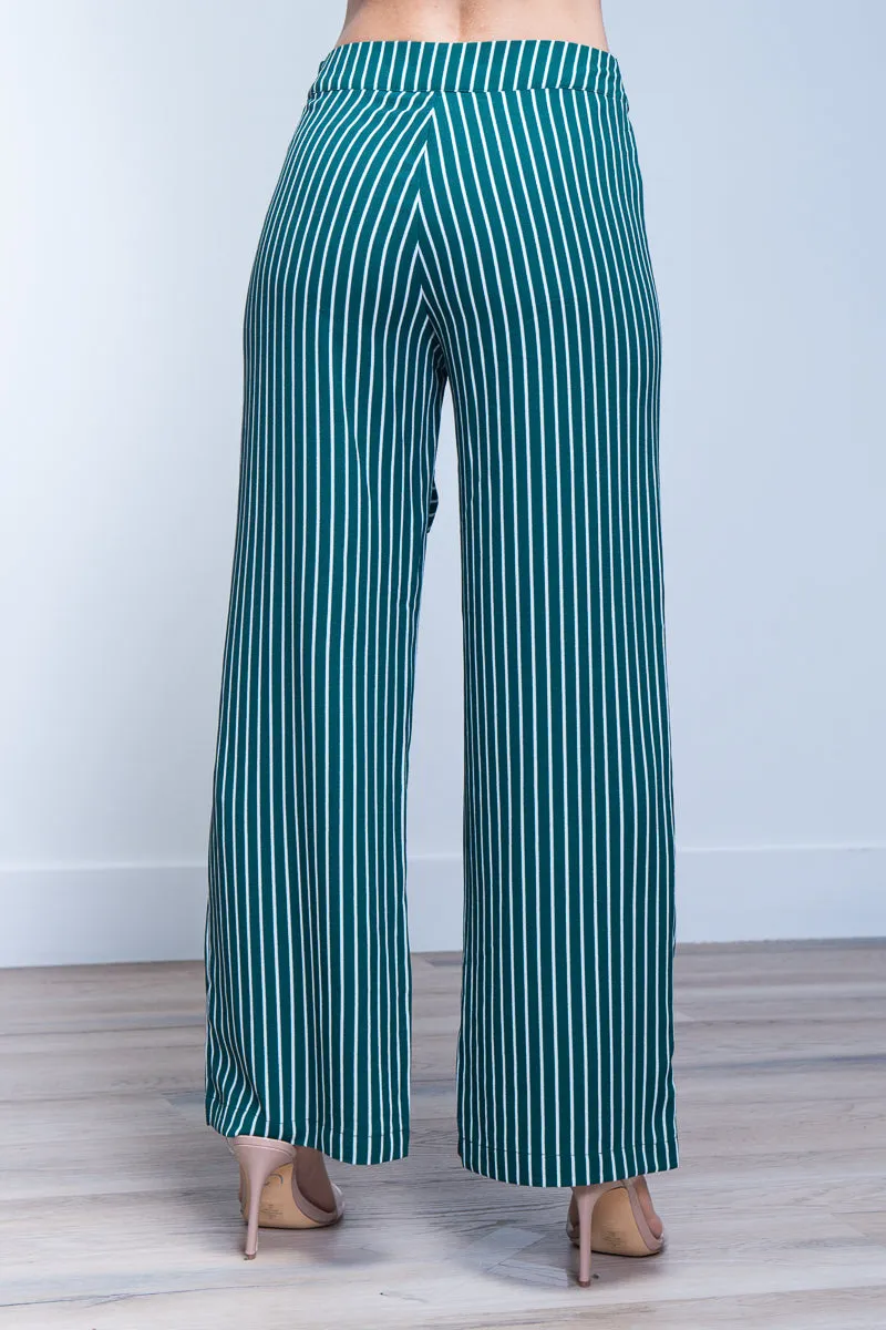 Straight Cut Striped Dressy Pants* (SJ4169)